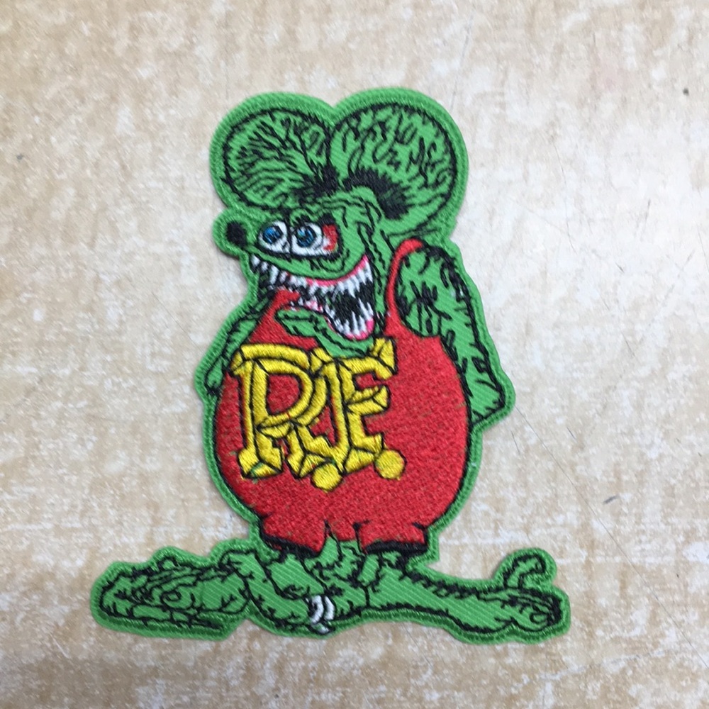 Rat Fink RF Logo iron on patch
